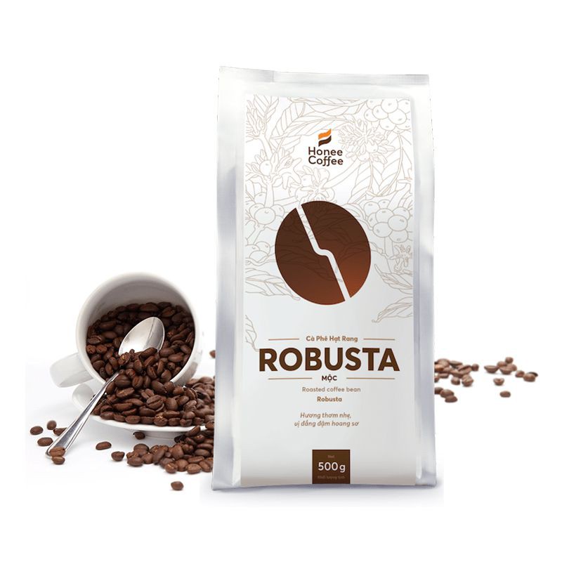 Cà phê hạt rang ROBUSTA - Honee Coffee 500g